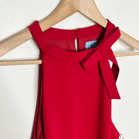 Cece Womens Halter Neck Bow Shift Dress 14 Red Cocktail Holiday Party Christmas - Picture 5 of 13